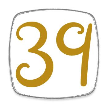 39 - Viereckiger Kühlschrankmagnet - Weiß - Vorne
