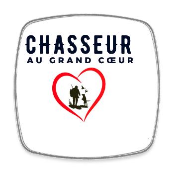 Chasseur au grand cœur Cadeau Meilleur Chasseur - Magnet carré - blanc - Devant