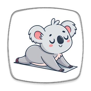 Soft Koala Resting on Carpet - Square fridge magnet - white - Front