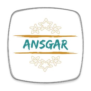 Ansgar - Magnet carré - blanc - Devant