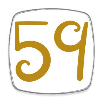 59 - Square fridge magnet - white - Front