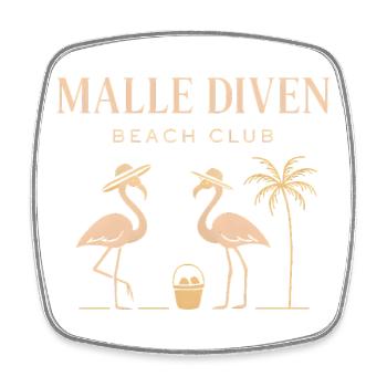 Malle Diven Beach Club Flamingo Mallorca Party - Square fridge magnet - white - Front