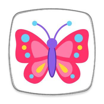 Rêve de papillon coloré - Magnet carré - blanc - Devant