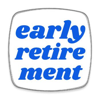 early retirement - Viereckiger Kühlschrankmagnet - Weiß - Vorne