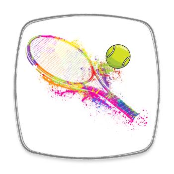Tennis Racket Player Coach Court Lover - Square fridge magnet - white - Front