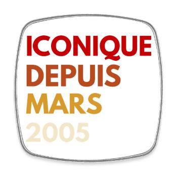 Iconique depuis mars 2005 – Style rétro vintage - Magnet carré - blanc - Devant