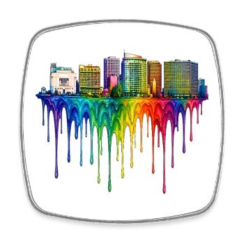 Oakland California Tropfende Kunst - Viereckiger Kühlschrankmagnet - Weiß - Vorne