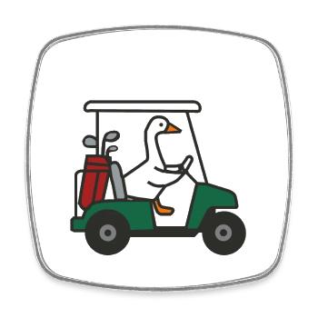 Zu dumm geworden, Golfgans - Viereckiger Kühlschrankmagnet - Weiß - Vorne