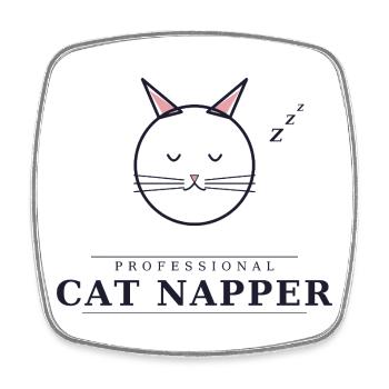 Somnieuse professionnelle de chats - Magnet carré - blanc - Devant
