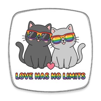 LGBTQ-Pride-Monat – Liebe kennt keine Grenzen - Viereckiger Kühlschrankmagnet - Weiß - Vorne