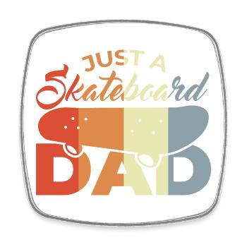 Skateboard Dad - Square fridge magnet - white - Front