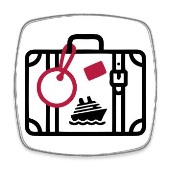 Koffer Reise Kreuzfahrt Urlaub - Viereckiger Kühlschrankmagnet - Weiß - Vorne