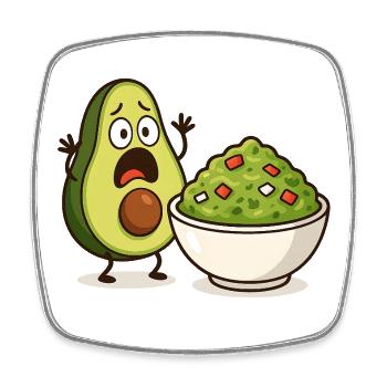 Choc Avocat Guacamole - Magnet carré - blanc - Devant