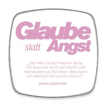 Glaube statt Angst  - Viereckiger Kühlschrankmagnet - Weiß - Vorne