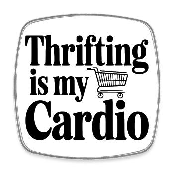 Thrifling ist mein Cardio - Viereckiger Kühlschrankmagnet - Weiß - Vorne