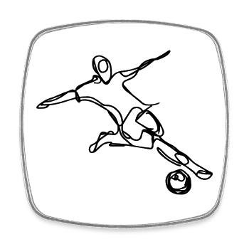 Sketch du footballeur - Magnet carré - blanc - Devant