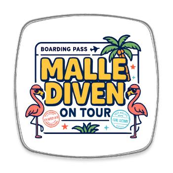 Malle Diven On Tour Damen Flamingo Mallorca Party - Viereckiger Kühlschrankmagnet - Weiß - Vorne
