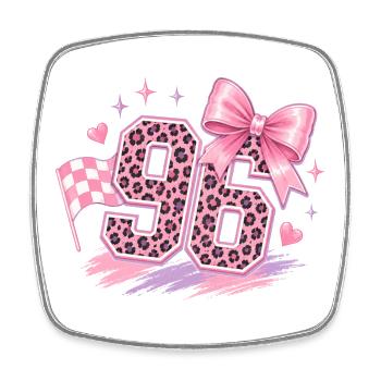 Leopard Pink 96 Glitzer - Viereckiger Kühlschrankmagnet - Weiß - Vorne