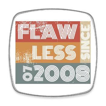 18. Geburtstag Flawless since 07/2008 - Viereckiger Kühlschrankmagnet - Weiß - Vorne