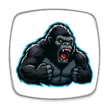 Esports Gorilla Style - Square fridge magnet - white - Front