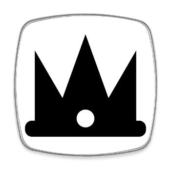Couronne - Magnet carré - blanc - Devant