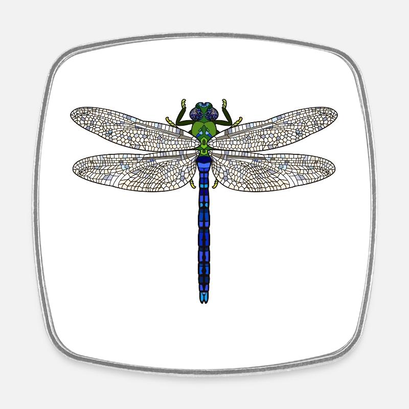 King dragonfly - Square fridge magnet - white