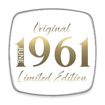 Cadeau du 66e anniversaire Millésime juin 1961 - Magnet carré - blanc - Devant