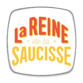 Reine de la Saucisse Retro - Magnet carré - blanc - Devant