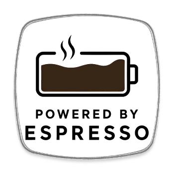 Powered by Espresso - Coffee Design for Coffee Fan - Square fridge magnet - white - Front