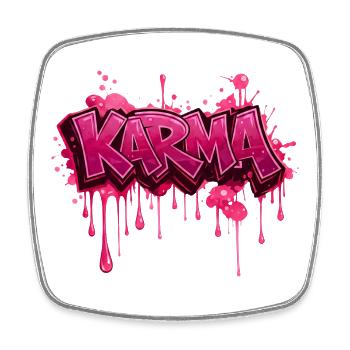 Karma – Design Graffiti Rose Streetwear - Square fridge magnet - white - Front