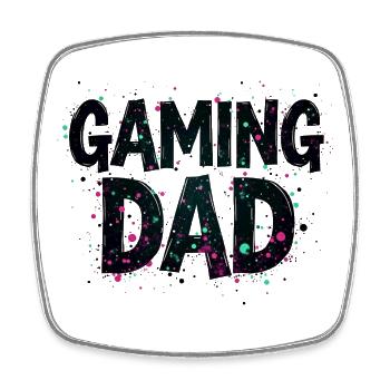 Gaming Dad Splash Design Gamer Father's Day Gift - Square fridge magnet - white - Front