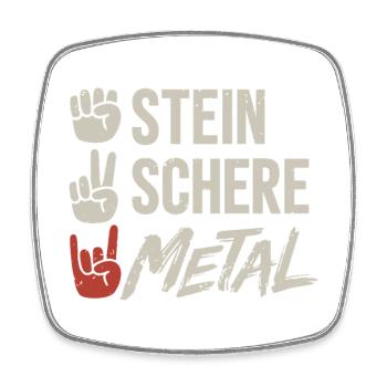 Stein Schere Metal Band Heavy Metal Musik - Viereckiger Kühlschrankmagnet - Weiß - Vorne