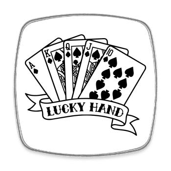 Cartes de poker Royal Flush - Magnet carré - blanc - Devant