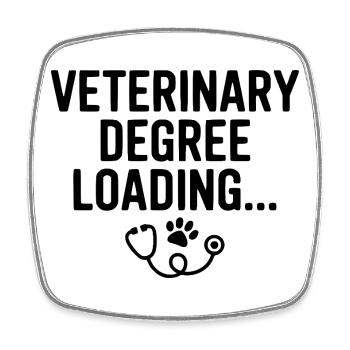 Veterinärabschluss wird geladen... - Viereckiger Kühlschrankmagnet - Weiß - Vorne