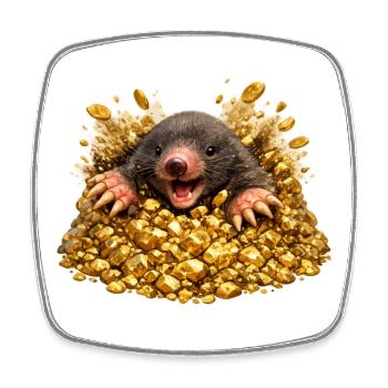 Maulwurf in goldener Hoffnung - Viereckiger Kühlschrankmagnet - Weiß - Vorne