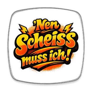 Nen Scheiss Muss ich retro comic - Magnet carré - blanc - Devant