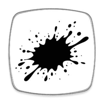 T-Shirt with black splash - black splash - Square fridge magnet - white - Front