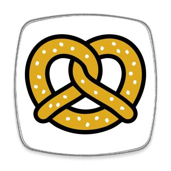 Pretzel Bavaria Pretzel Baker Beer Garden Folk Festival - Square fridge magnet - white - Front