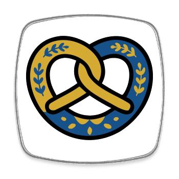 Motif de diamants de bretzel Bavaria Volksfest Munich - Magnet carré - blanc - Devant