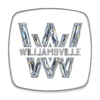 Williamsville Diamond Emblem - Magnet carré - blanc - Devant