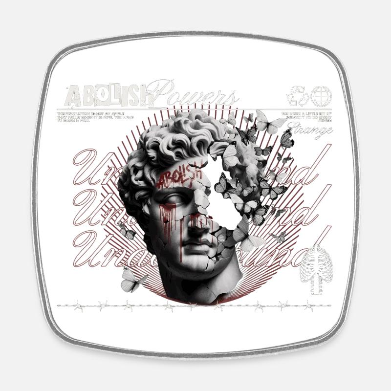 Abolir Power Head Collage - Magnet carré - blanc