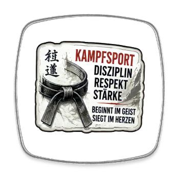 Kampfsport – Disziplin und Stärke - Viereckiger Kühlschrankmagnet - Weiß - Vorne