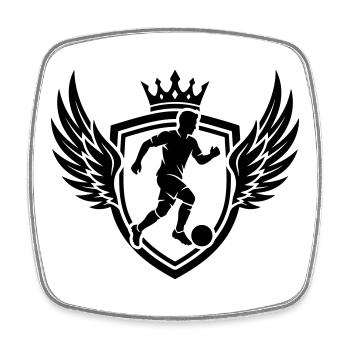 Fussballer Wappen Schild - Viereckiger Kühlschrankmagnet - Weiß - Vorne