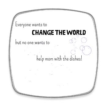 Improving the world starts with mom - Square fridge magnet - white - Front