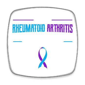 Rheumatoid Warrior Ribbon - Square fridge magnet - white - Front