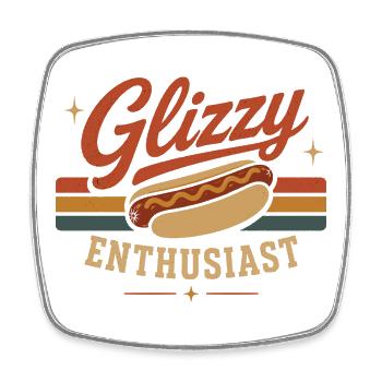 Humour de hot-dog barbecue amateur de saucisses - Magnet carré - blanc - Devant