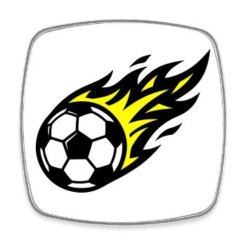 Soccer Flame Ball - Square fridge magnet - white - Front