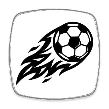 Soccer Fire Ball - Square fridge magnet - white - Front