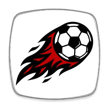 Soccer Fire Ball - Square fridge magnet - white - Front