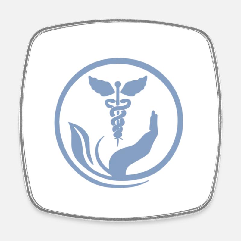 Soin Naturel et Médecine Végétale - Magnet carré - blanc